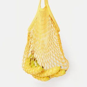 Yellow-Mustard Farmers Market Net Tote Bag